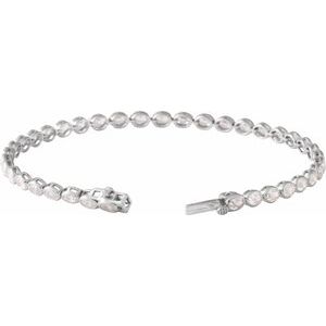 14K White Gold 4 9/10 CTW Lab-Grown Diamond Line 7" Bracelet – image 2