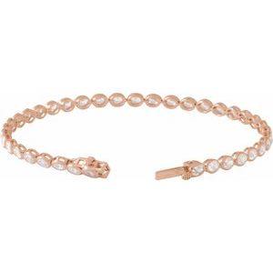 14K Rose Gold 4 9/10 CTW Lab-Grown Diamond Line 7" Bracelet