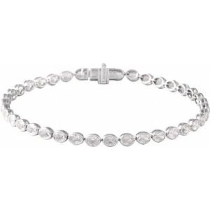 Sterling Silver 4 CTW Lab-Grown Diamond Line 7" Bracelet