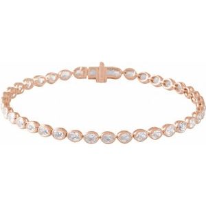 14K Rose Gold 4 9/10 CTW Lab-Grown Diamond Line 7" Bracelet