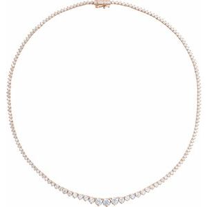 14K Rose Gold 9 1/2 CTW Lab-Grown Diamond Line 16 1/2" Necklace