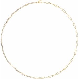 14K Yellow Gold 3 1/4 CTW Lab-Grown Diamond Line 18" Necklace