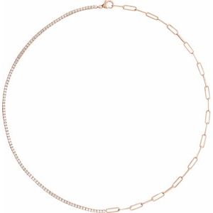 14K Rose Gold 3 1/4 CTW Lab-Grown Diamond Line 18" Necklace