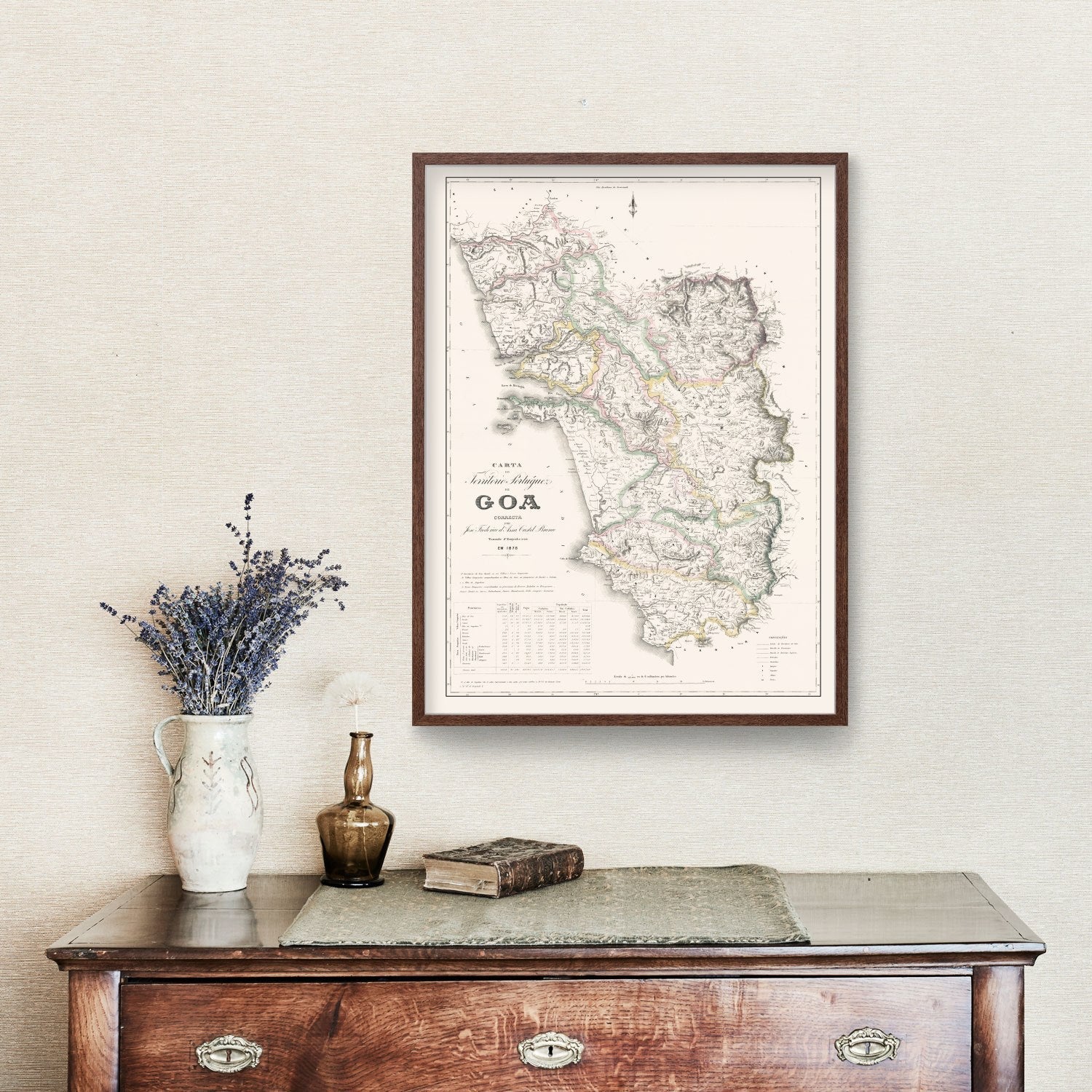Vintage Goa, India Map 1878