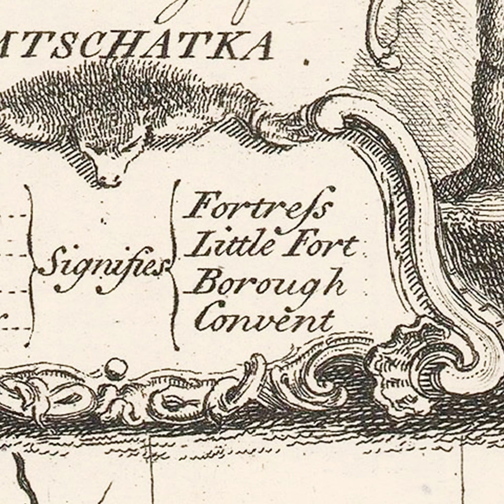Vintage Map of Siberia 1744