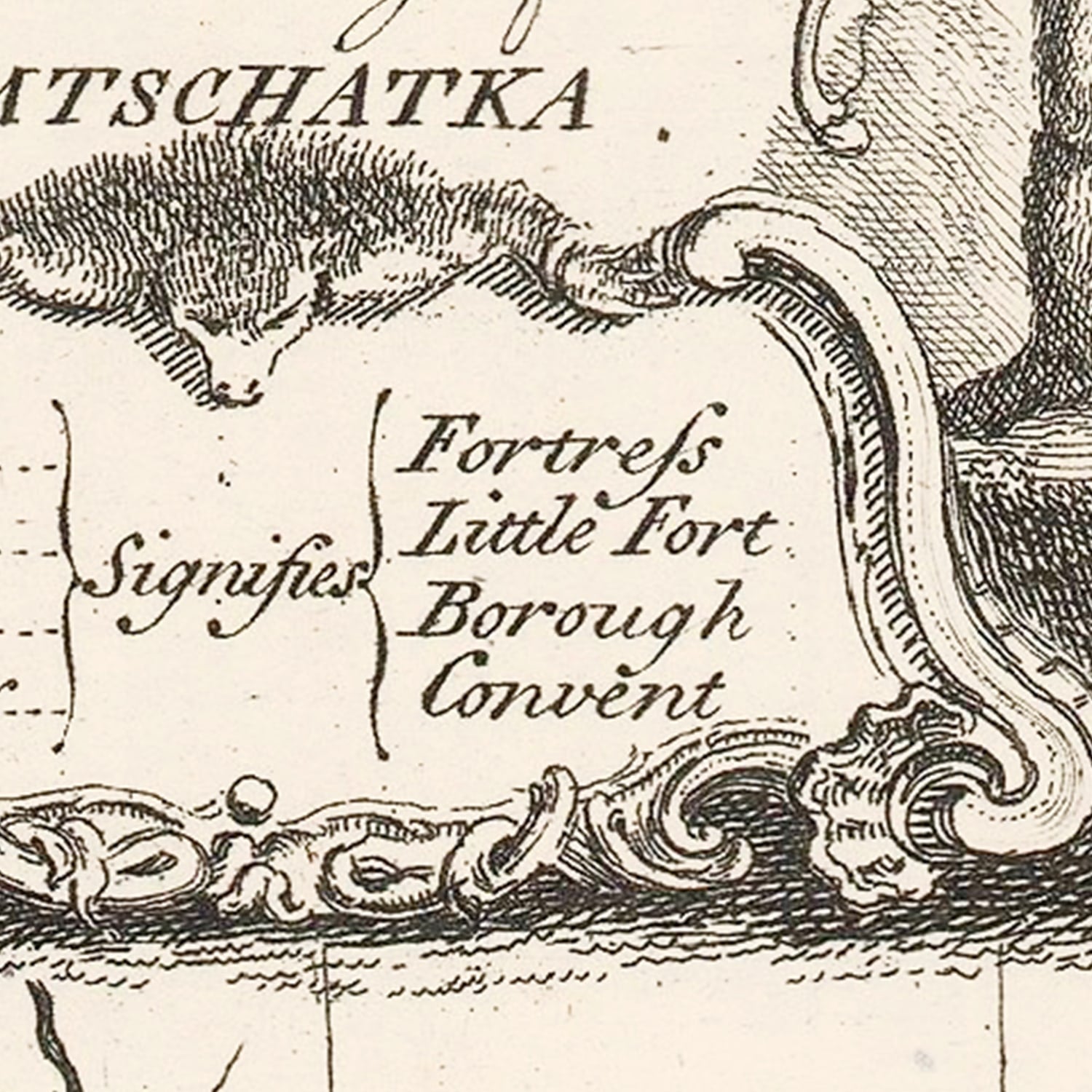 Vintage Map of Siberia 1744