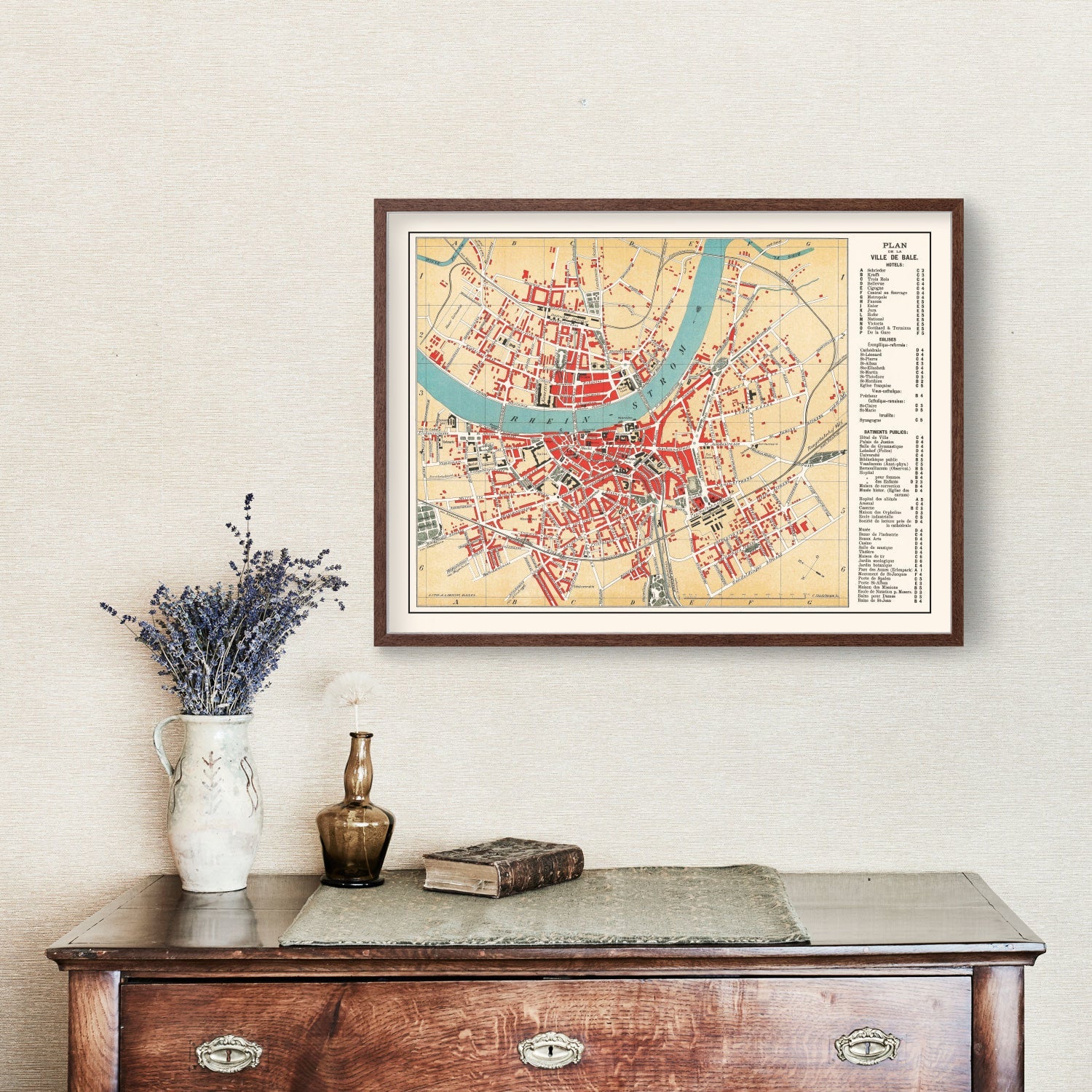 Vintage Map of Basel, Switzerland 1895