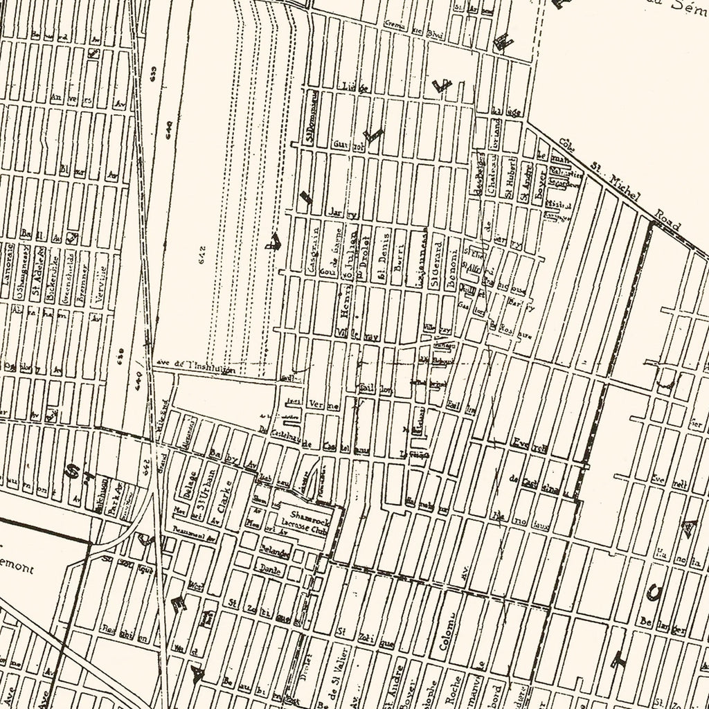 Vintage Map of Montreal, Canada 1920