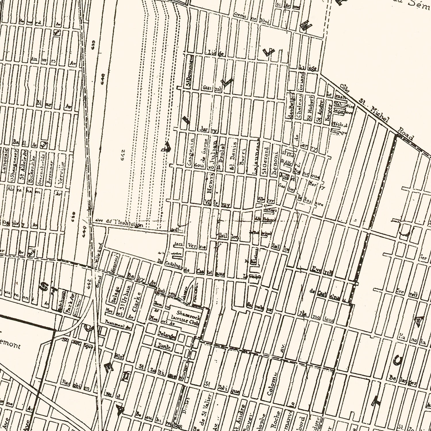 Vintage Map of Montreal, Canada 1920