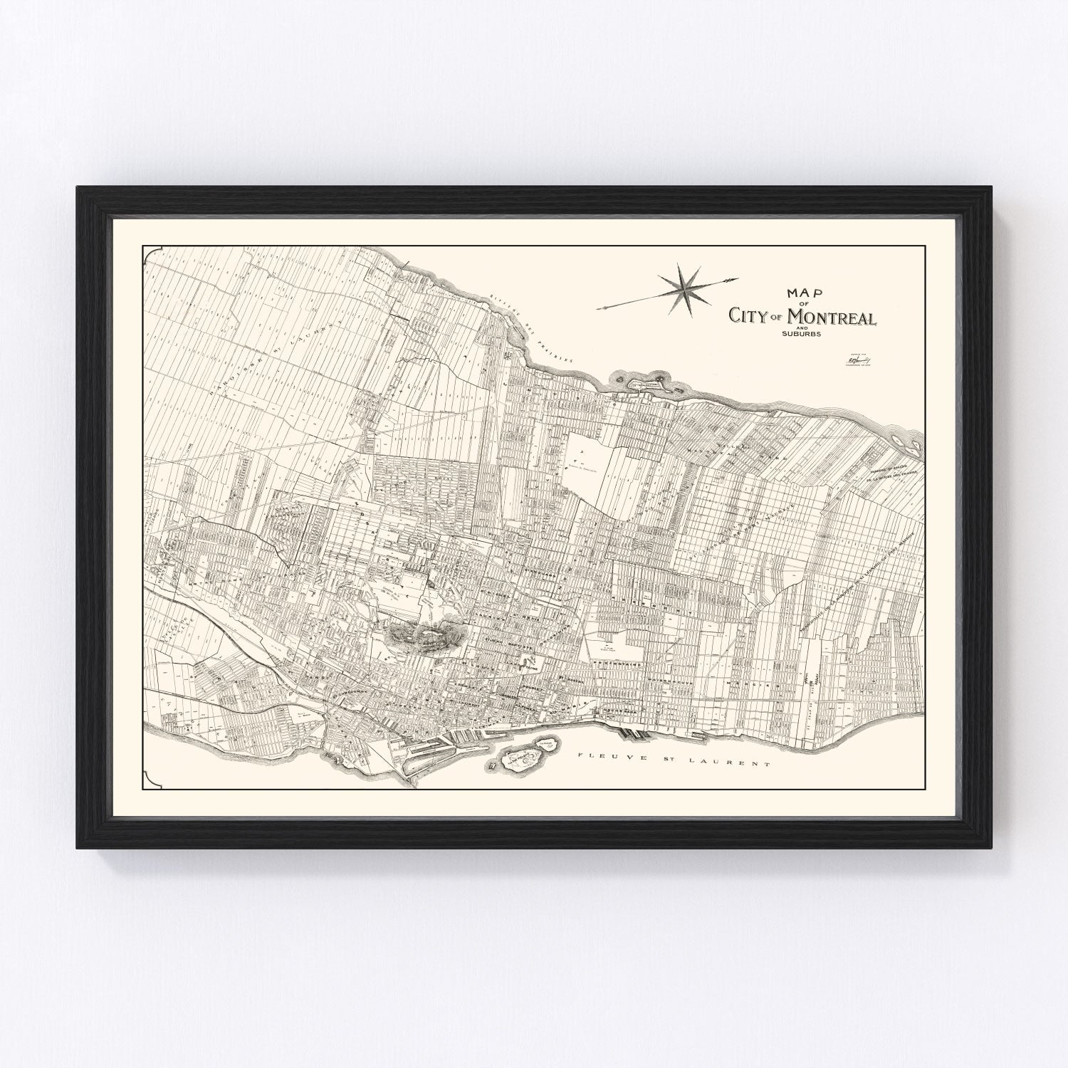 Vintage Map of Montreal, Canada 1920