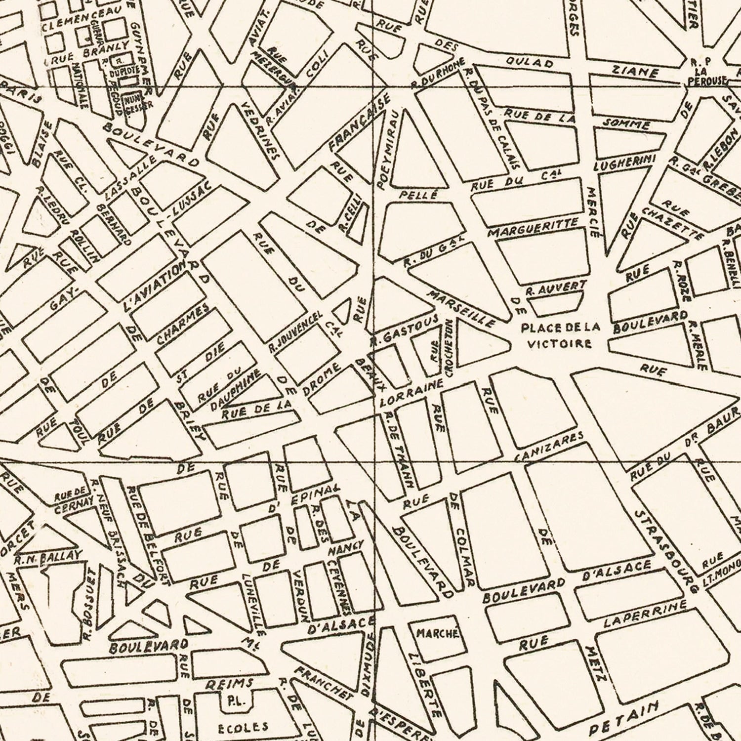 Vintage Map of Casablanca, Morocco 1941