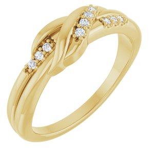 14K Yellow Gold .07 CTW Natural Diamond Knot Ring