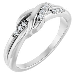 Platinum .07 CTW Natural Diamond Knot Ring