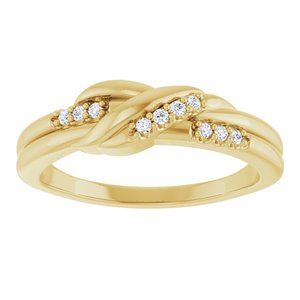 14K Yellow Gold .07 CTW Natural Diamond Knot Ring