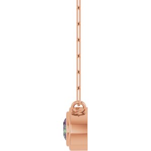 14K Rose Gold Natural Alexandrite 18" Necklace