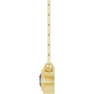 14K Yellow Gold Natural Alexandrite 18" Necklace