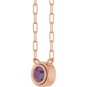 14K Rose Gold Natural Alexandrite 18" Necklace