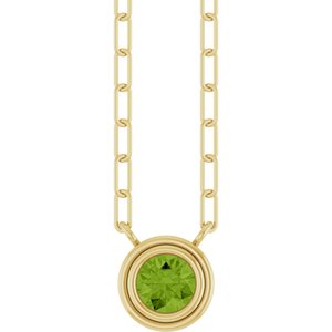 Round Bezel-Set Necklace or Center