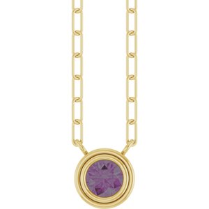 14K Yellow Gold Natural Alexandrite 18" Necklace