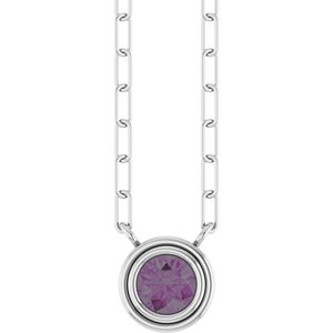 14K White Gold Natural Alexandrite 18" Necklace