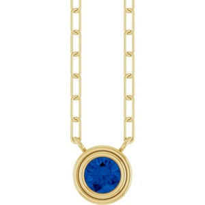 Round Bezel-Set Necklace or Center