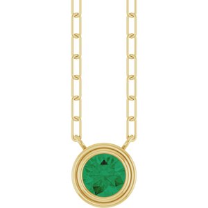 Round Bezel-Set Necklace or Center