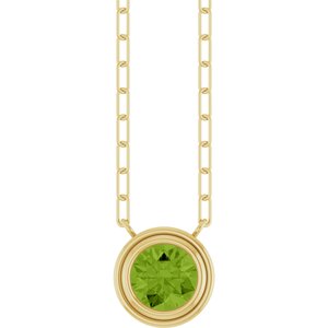 Round Bezel-Set Necklace or Center