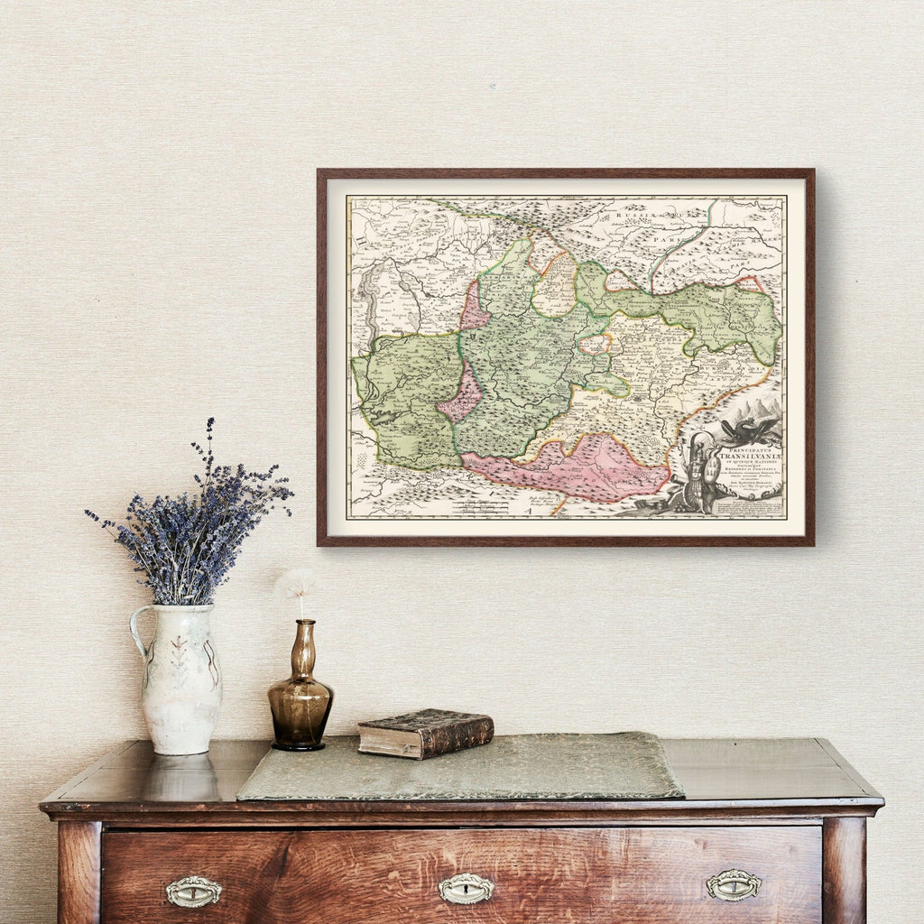 Vintage Romania Map 1716