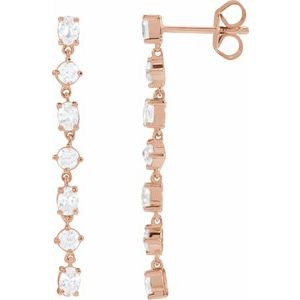 14K Rose Gold 1 1/5 CTW Lab-Grown Diamond Dangle Earrings