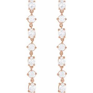 14K Rose Gold 1 1/5 CTW Lab-Grown Diamond Dangle Earrings – image 2