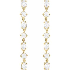 14K Yellow Gold Vermeil 1 1/5 CTW Lab-Grown Diamond Seven-Stone Dangle Earrings