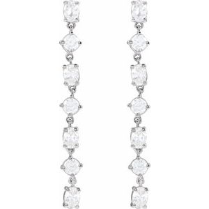 14K White Gold 1 1/5 CTW Lab-Grown Diamond  Dangle Earrings