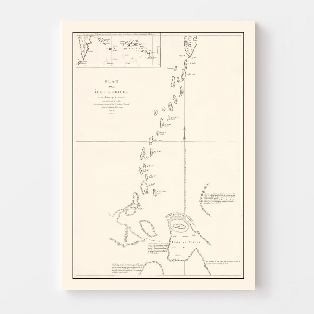 Vintage Kuril Islands Map 1788
