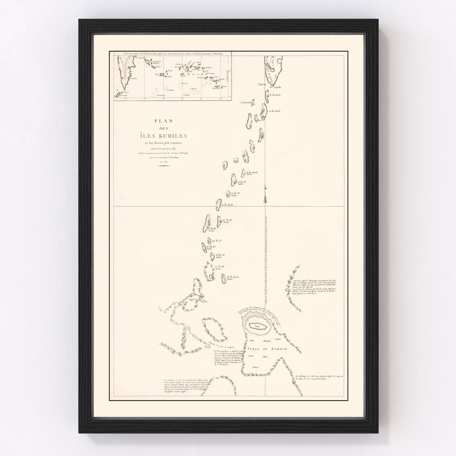 Vintage Kuril Islands Map 1788