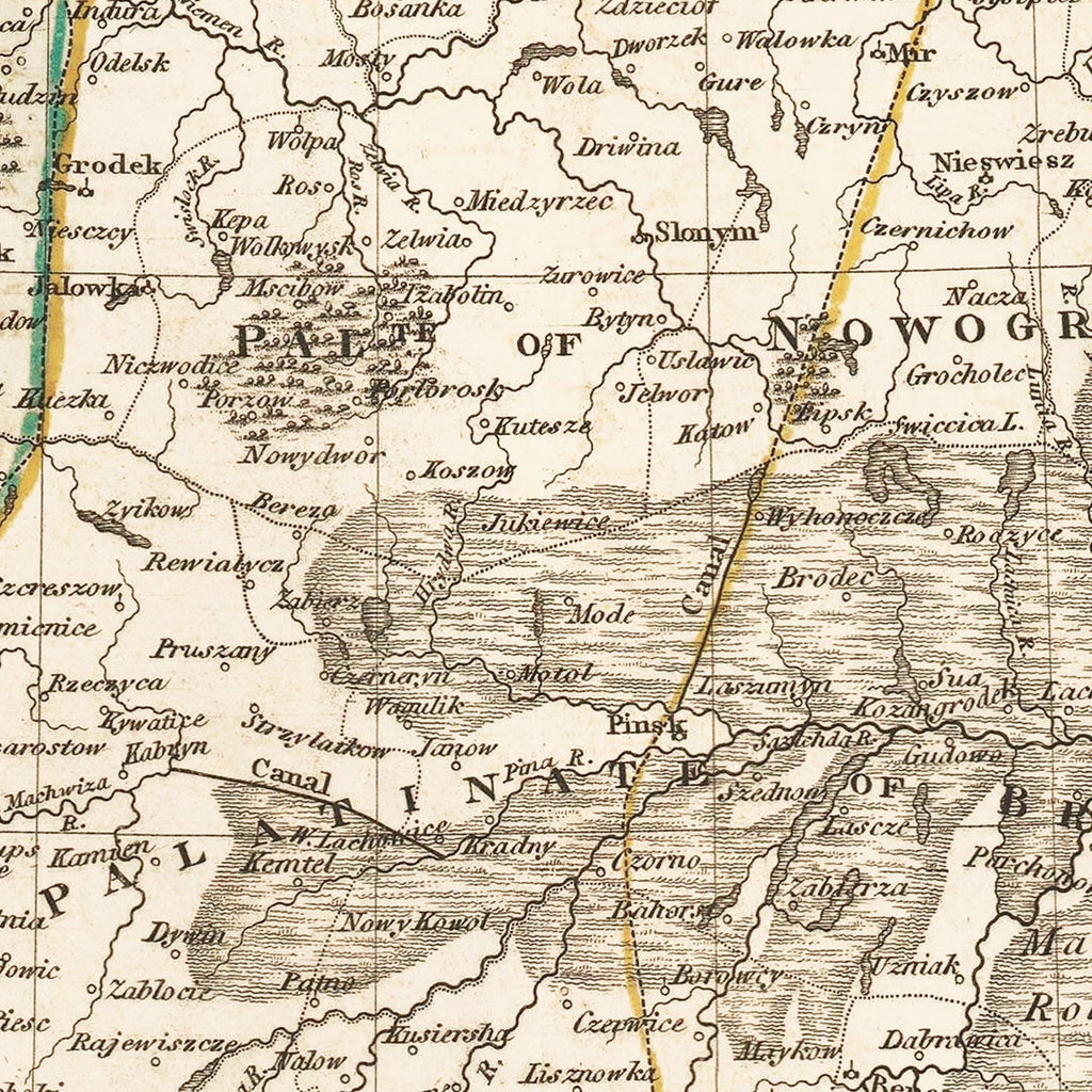 Vintage Map of Poland 1814