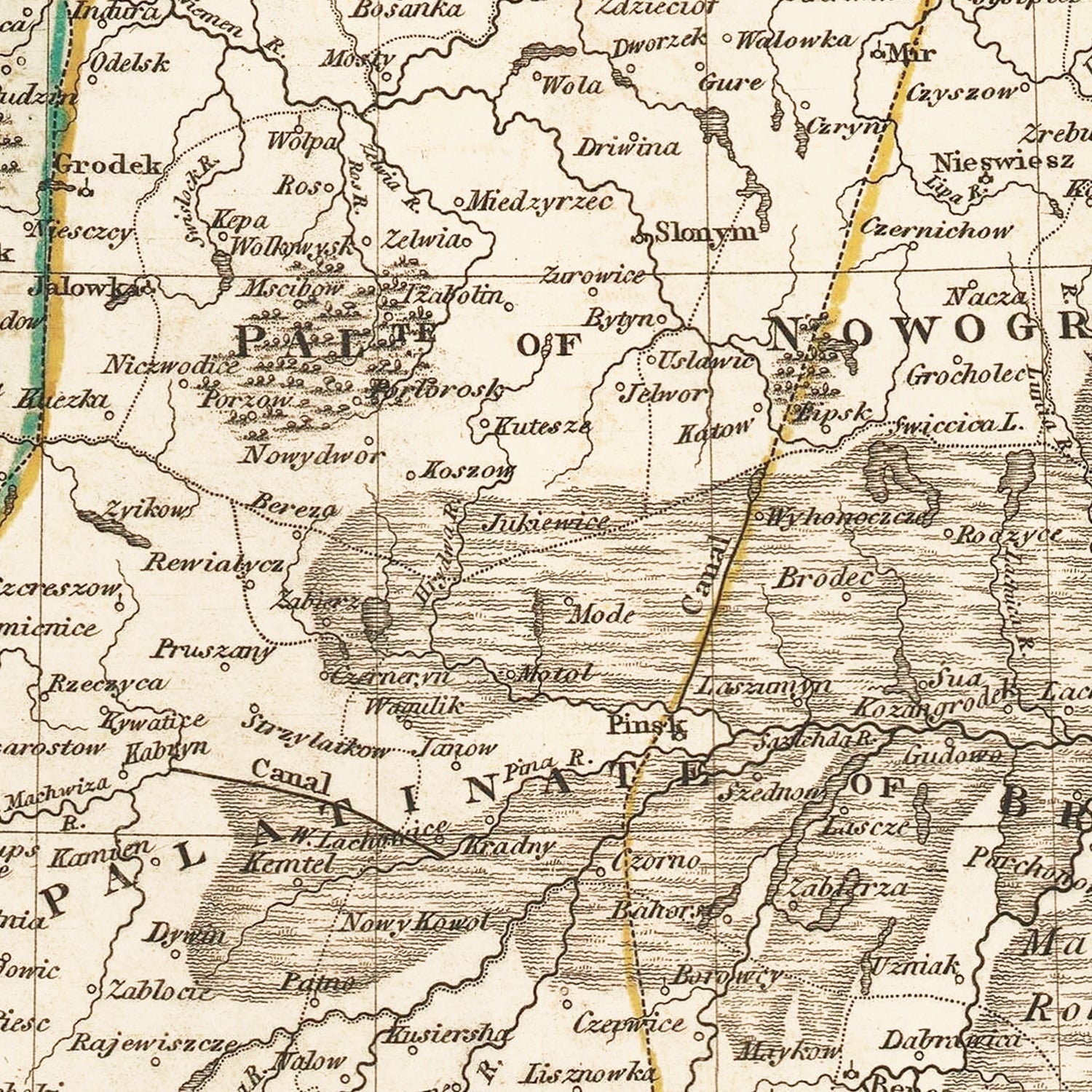 Vintage Map of Poland 1814