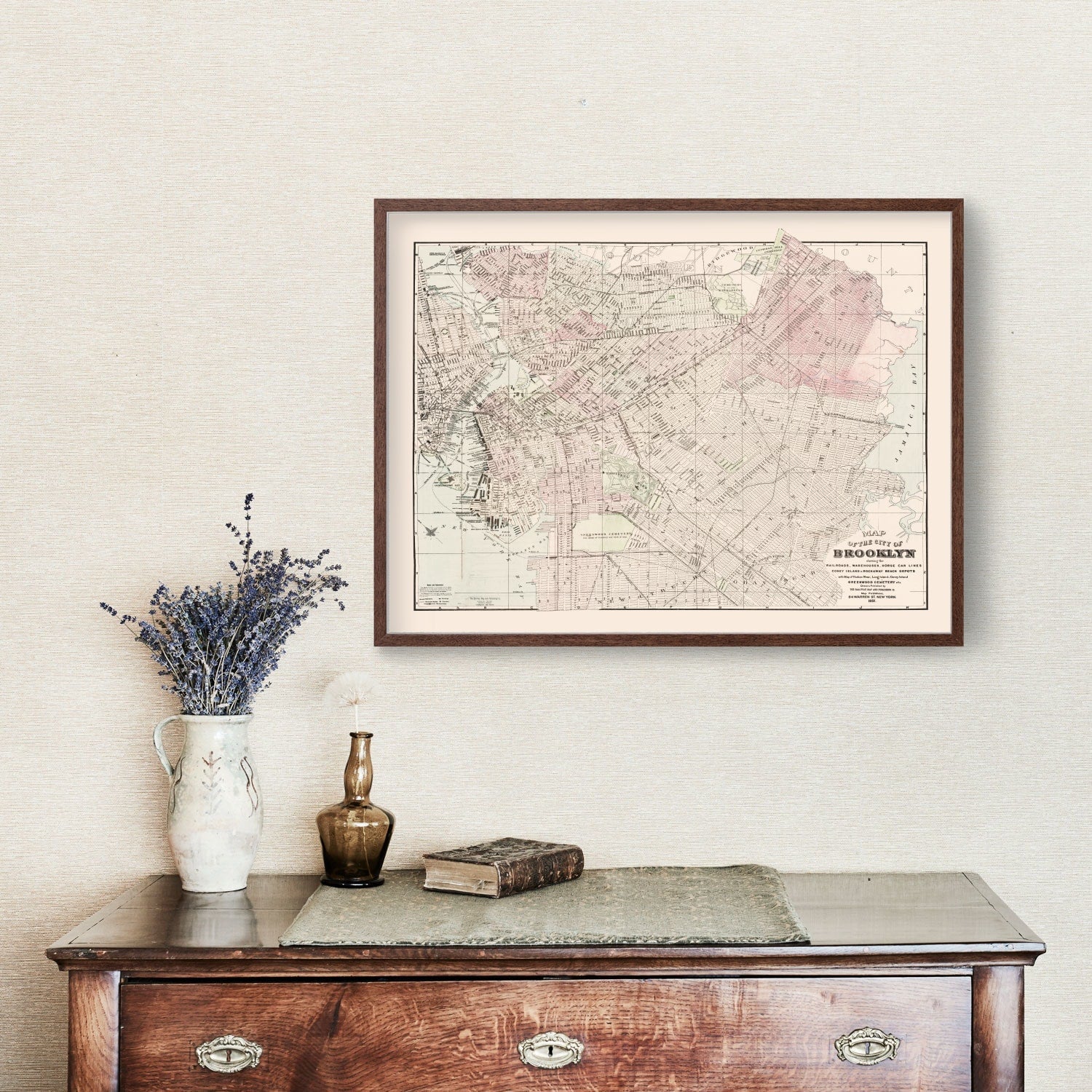 Vintage Map of Brooklyn, New York 1891