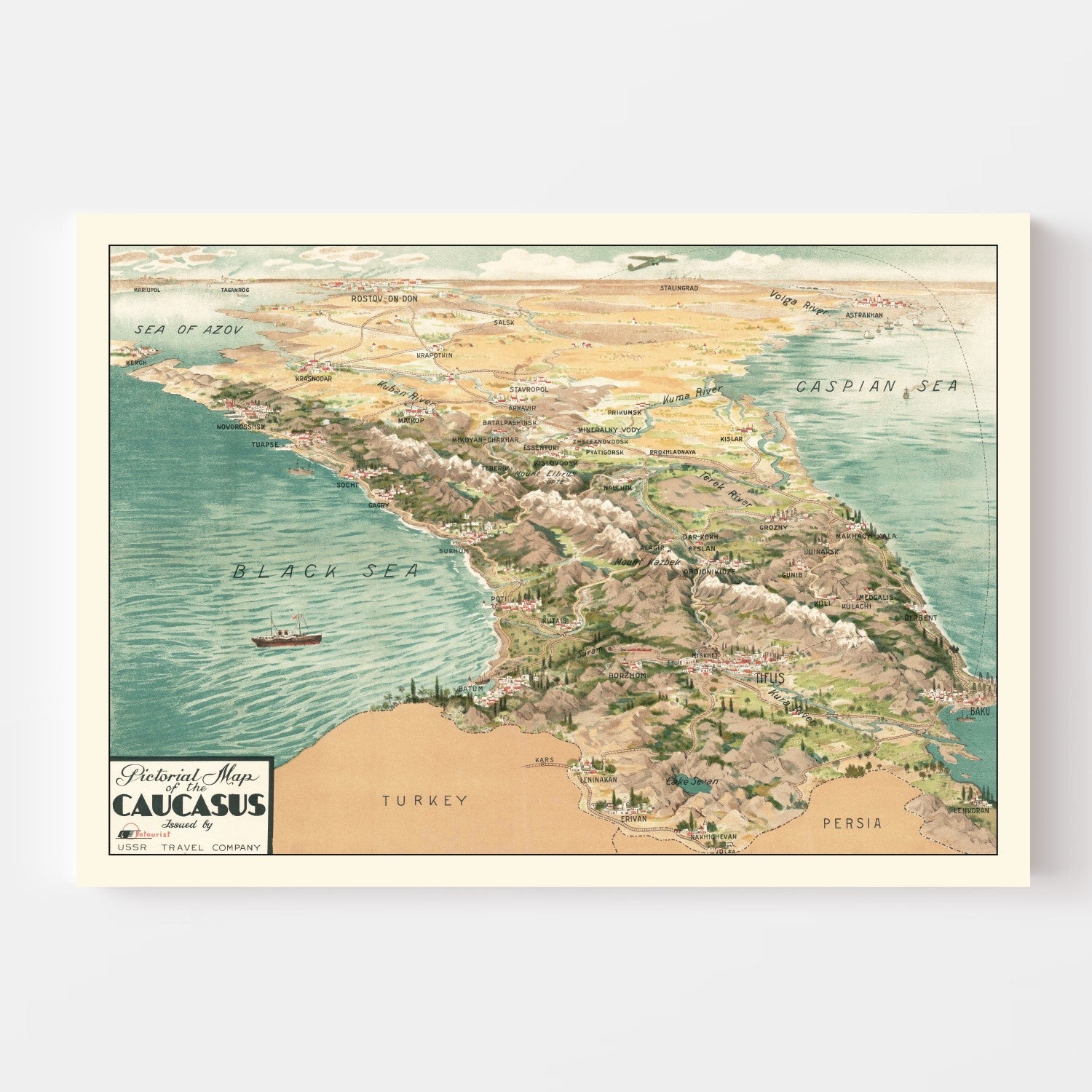 Vintage Caucasus Map 1930