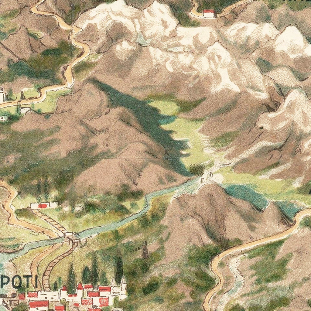 Vintage Caucasus Map 1930