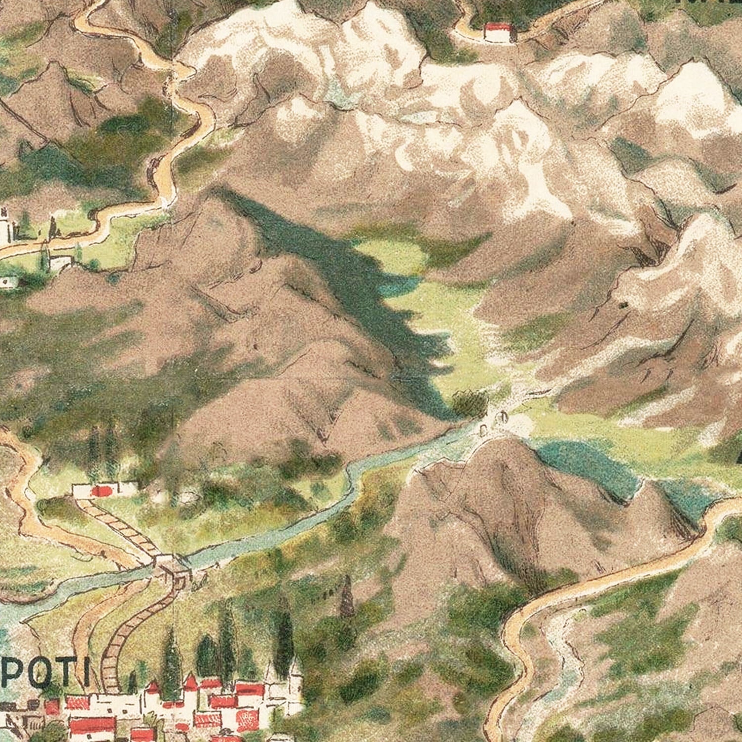 Vintage Caucasus Map 1930