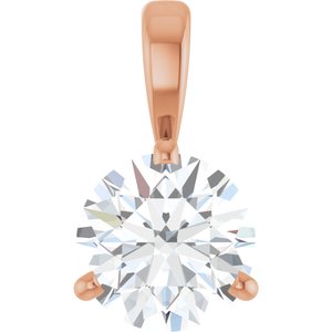 14K Rose Gold Lab-Grown Moissanite Pendant