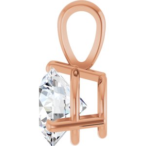 14K Rose 1 CT Lab-Grown Diamond Pendant