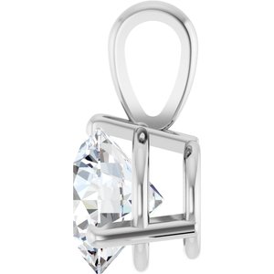 14K White 1 CT Lab-Grown Diamond Pendant