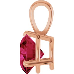 14K Rose Lab-Grown Ruby Pendant