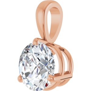 14K Rose 1 CT Lab-Grown Diamond Pendant