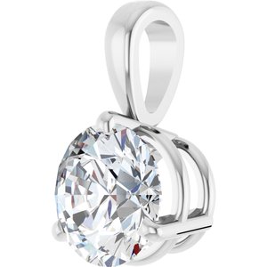14K White 1 CT Lab-Grown Diamond Pendant