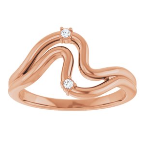 14K Rose Gold .03 CTW Natural Diamond Ring