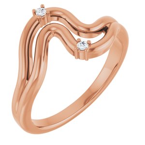 14K Rose Gold .03 CTW Natural Diamond Ring