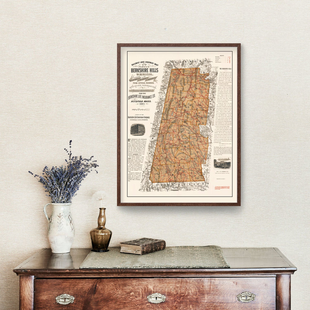 Vintage Map of the Berkshires 1896