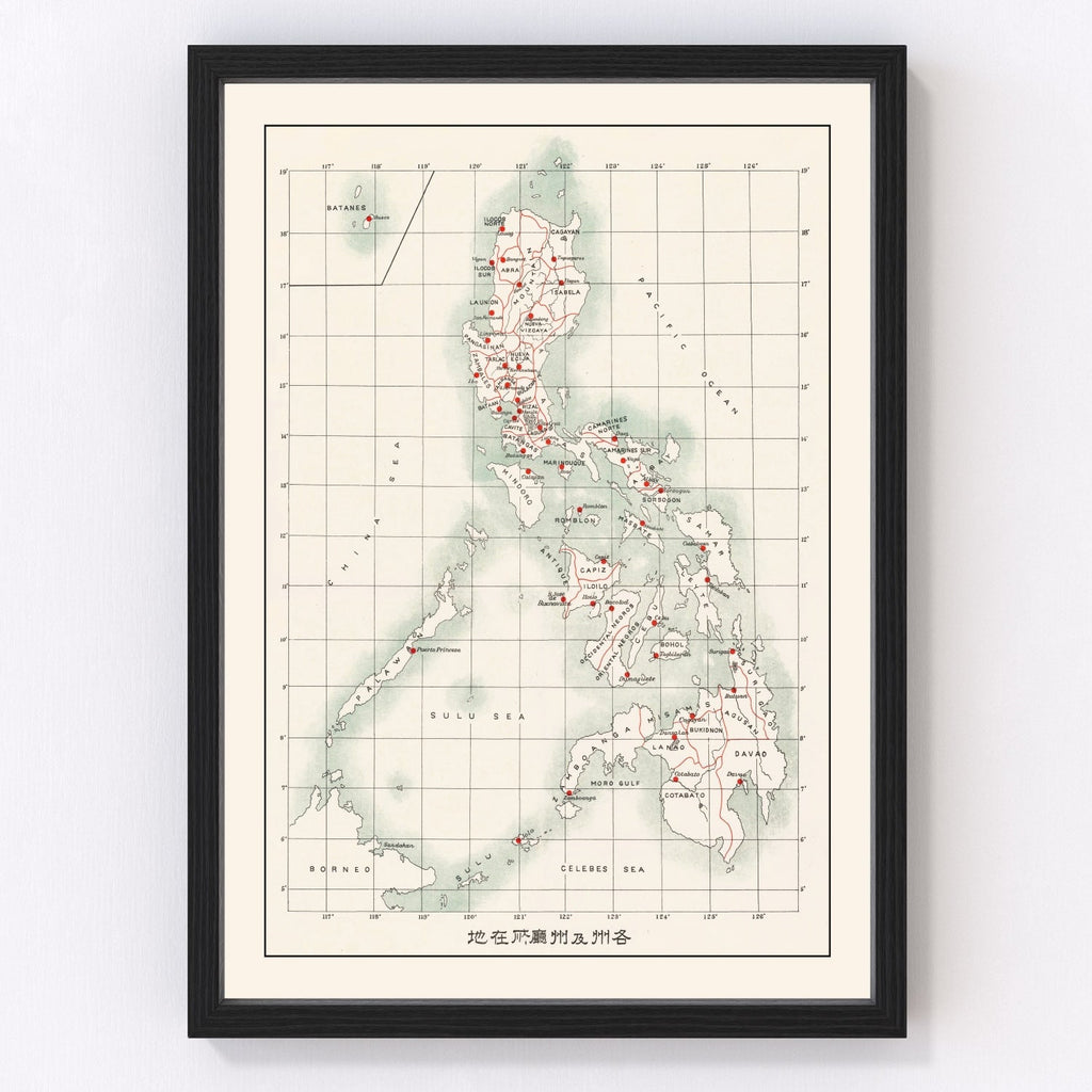 Vintage Map of Philippines 1910